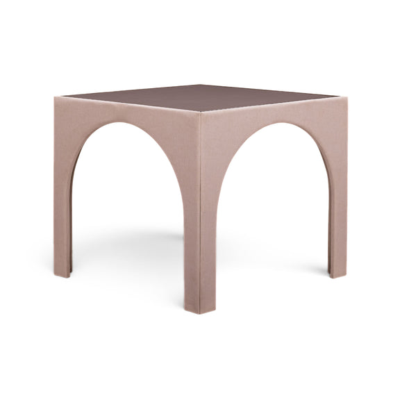 Tomlin Performance Chenille Game Table and Two Ottomans Set - Light Pink