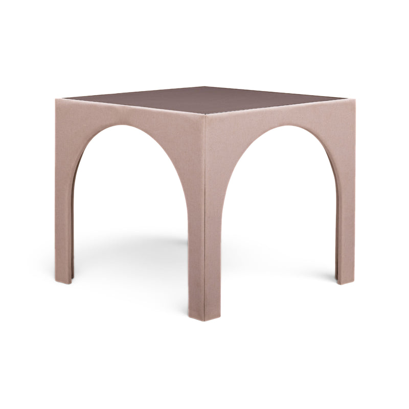 Tomlin Performance Chenille Game Table and Two Ottomans Set - Light Pink