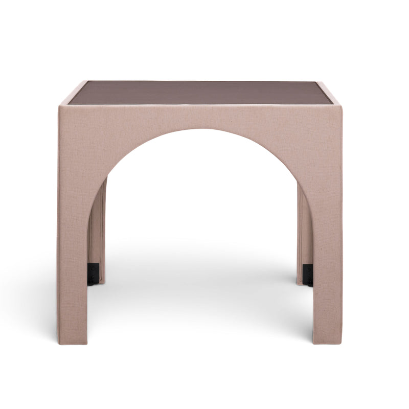Tomlin Performance Chenille Game Table and Two Ottomans Set - Light Pink