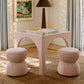 Tomlin Performance Chenille Game Table and Two Ottomans Set - Light Pink