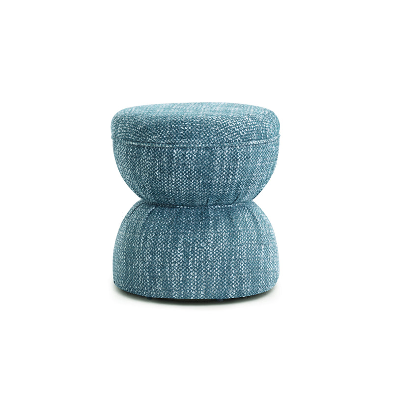 Tomlin Performance Chenille Game Table and Two Ottomans Set - Teal