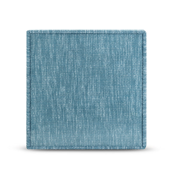 Tomlin Performance Chenille Game Table and Two Ottomans Set - Teal