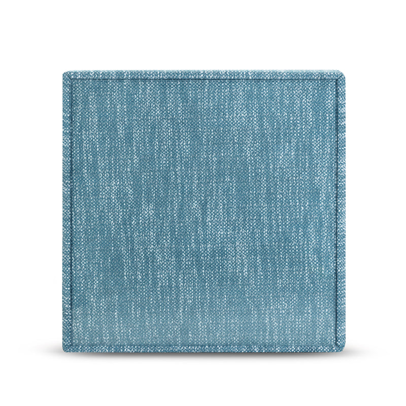 Tomlin Performance Chenille Game Table and Two Ottomans Set - Teal