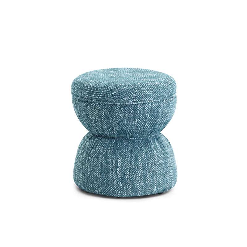 Tomlin Performance Chenille Game Table and Two Ottomans Set - Teal