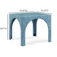 Tomlin Performance Chenille Game Table and Two Ottomans Set - Teal