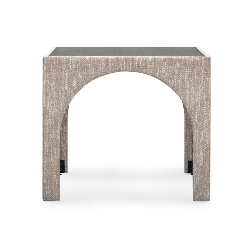 Tomlin Performance Chenille Game Table and Two Ottomans Set - Beige