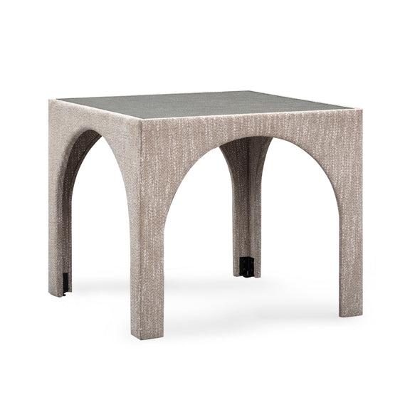 Tomlin Performance Chenille Game Table and Two Ottomans Set - Beige
