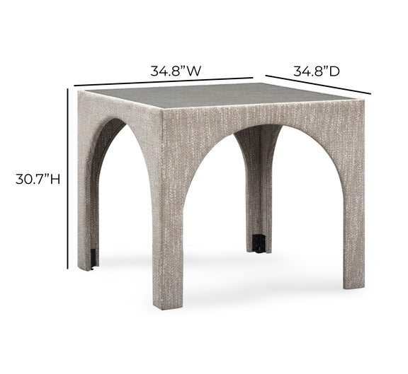 Tomlin Performance Chenille Game Table and Two Ottomans Set - Beige