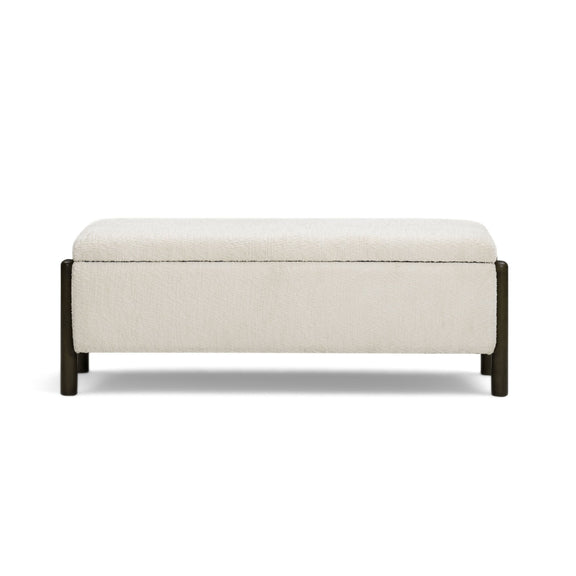 Abby 52" Nubby Fabric Storage Bench - Cream