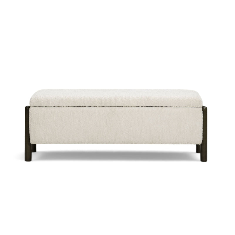 Abby 52" Nubby Fabric Storage Bench - Cream