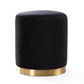 Opal Black Velvet Ottoman -Gold Base