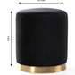 Opal Black Velvet Ottoman -Gold Base