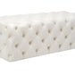 Kaylee Cream Velvet Ottoman