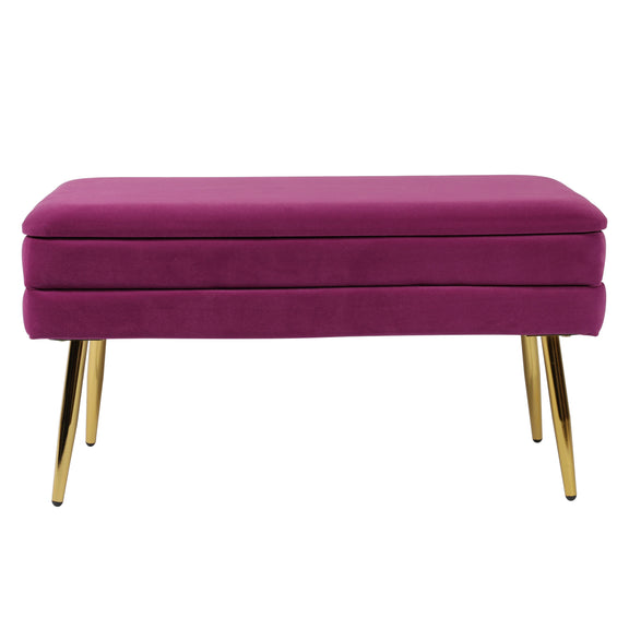 Ziva Plum Velvet Storage Bench