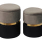 Gigi Grey Velvet Storage Ottomans - Set of 2