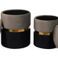 Gigi Grey Velvet Storage Ottomans - Set of 2