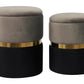 Gigi Grey Velvet Storage Ottomans - Set of 2