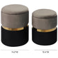 Gigi Grey Velvet Storage Ottomans - Set of 2