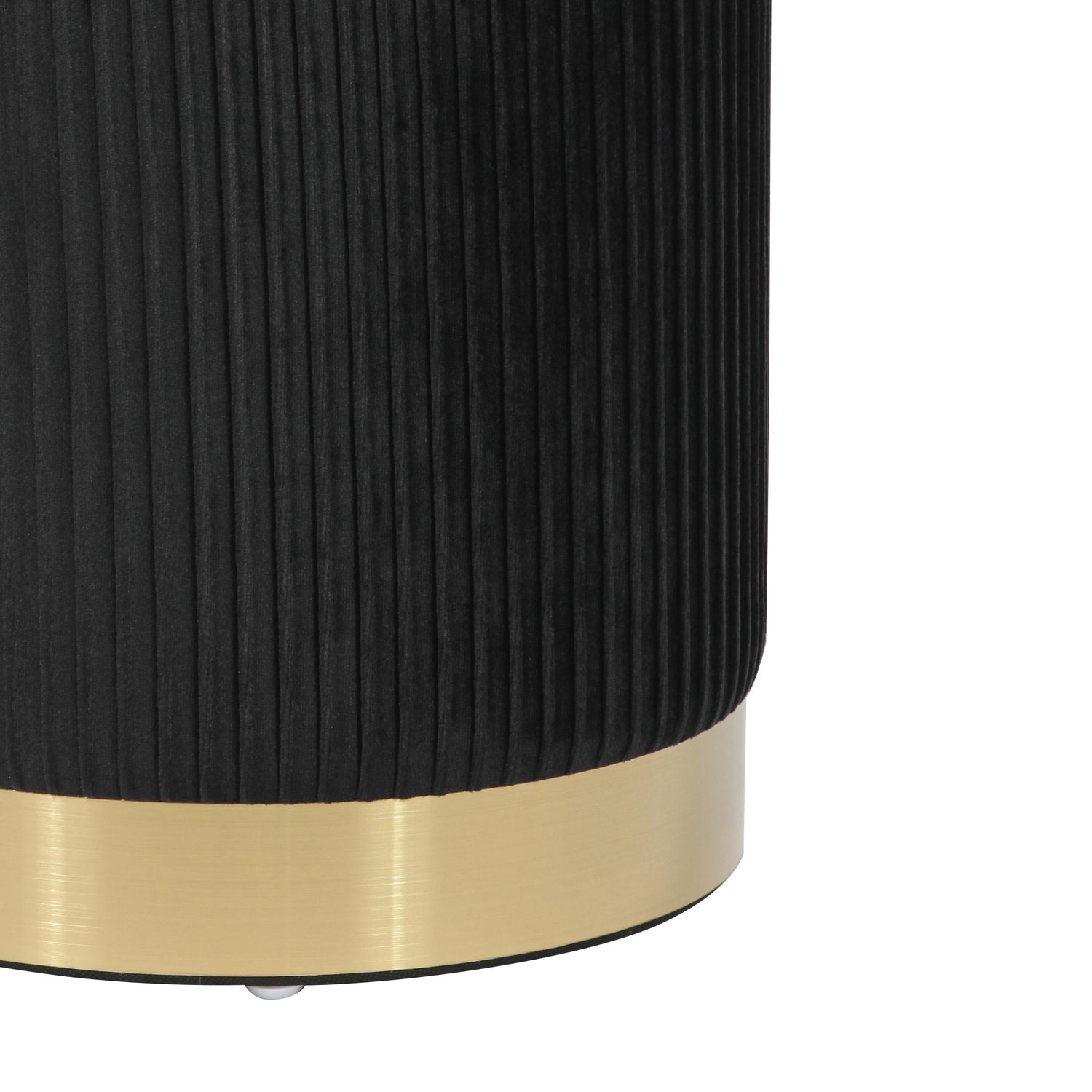 Zoe Black Velvet Storage Ottoman