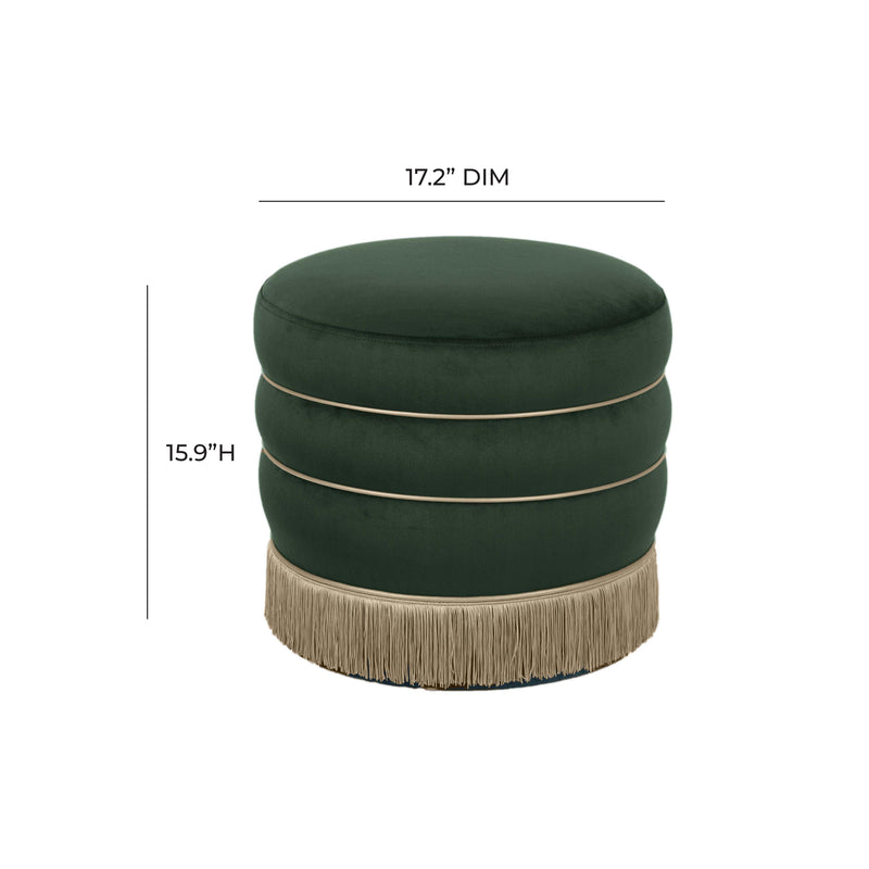 Lakka Green Velvet Ottoman