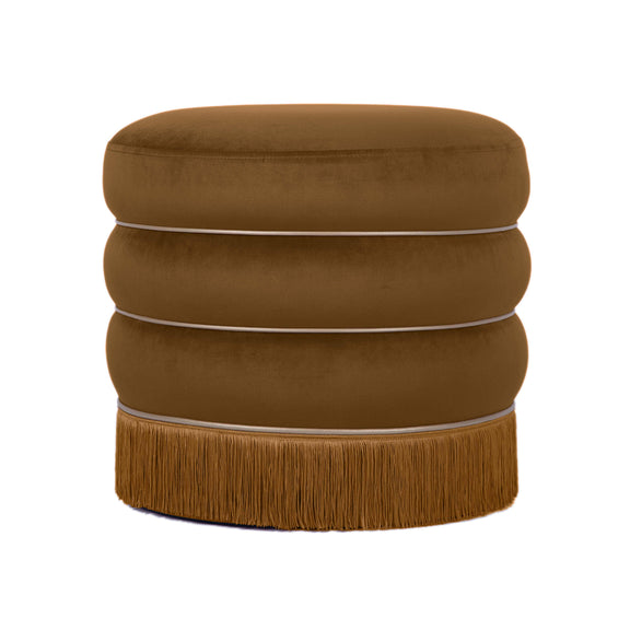 Lakka Chocolate Velvet Ottoman