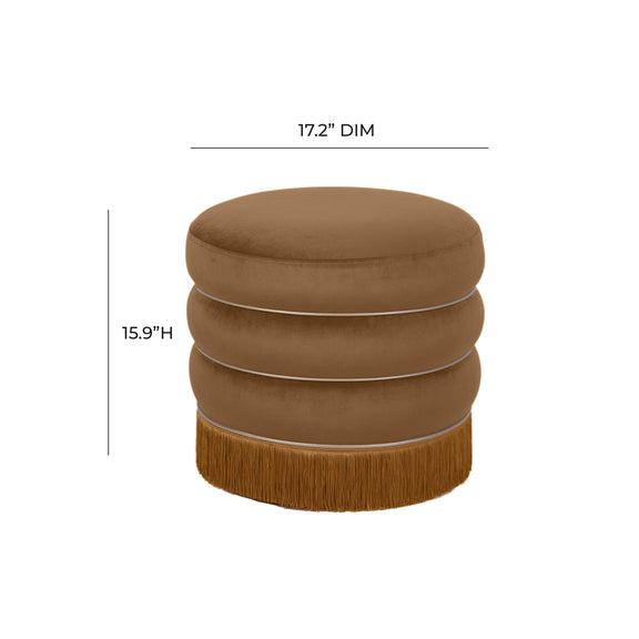 Lakka Chocolate Velvet Ottoman