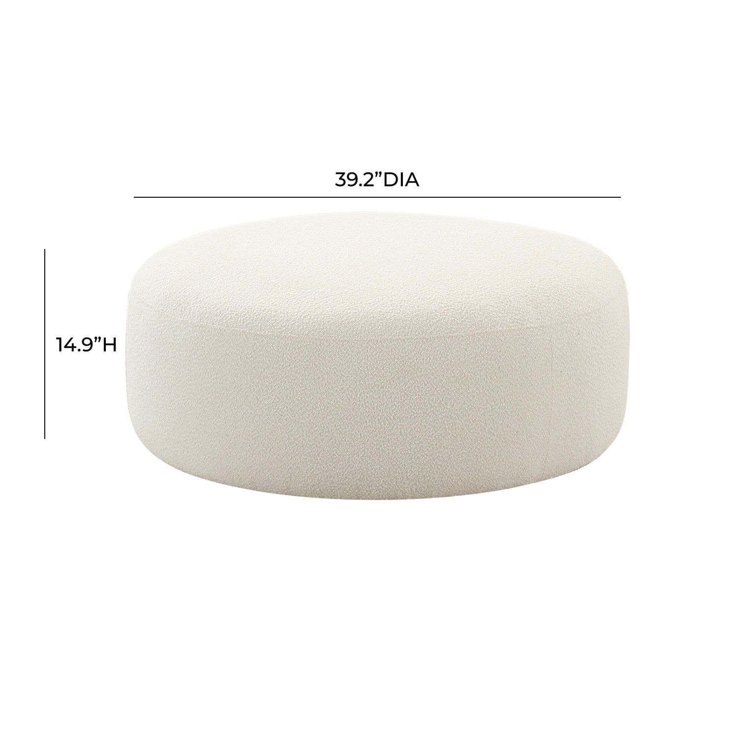 Broohah Cream Boucle Ottoman