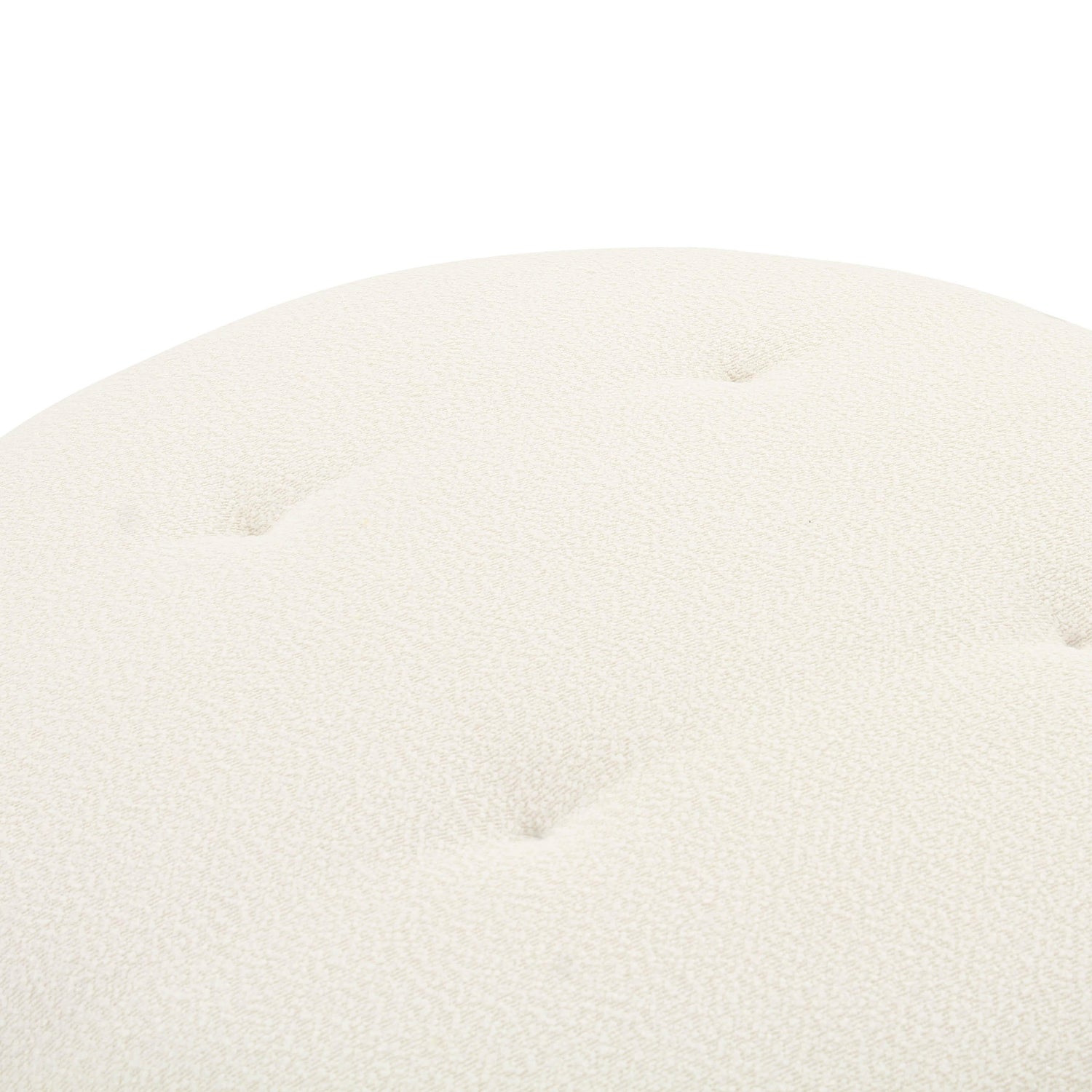 Fickle Cream Boucle Swivel Ottoman