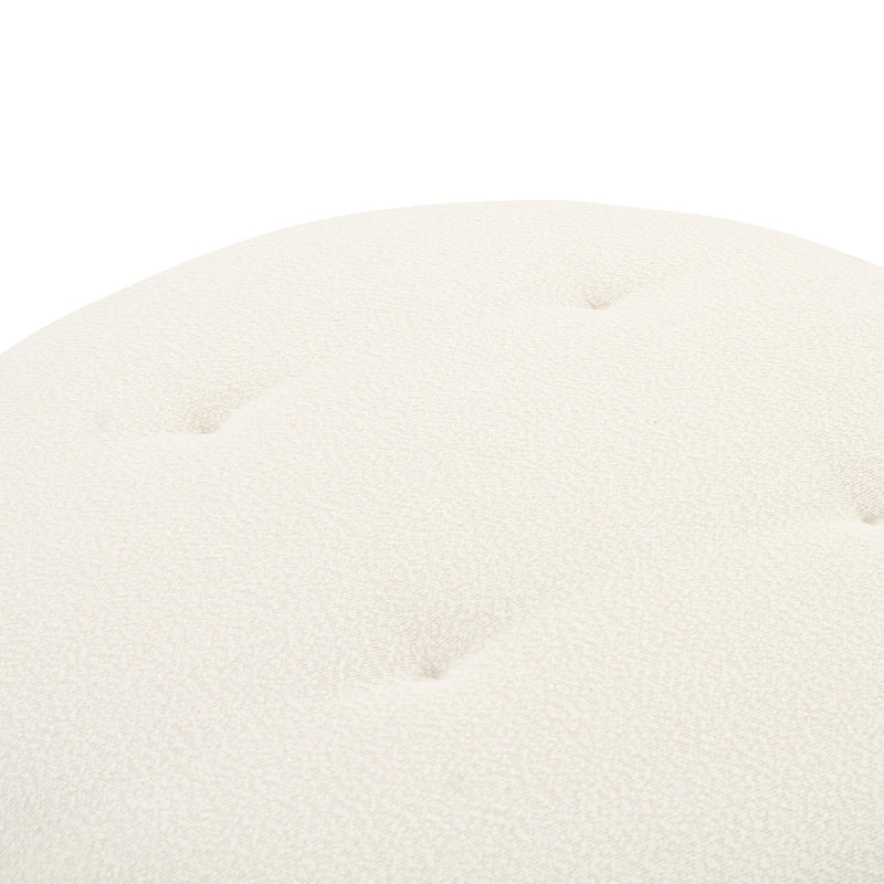 Fickle Cream Boucle Swivel Ottoman