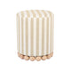 Dex Beige Striped Linen Ottoman