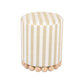 Dex Beige Striped Linen Ottoman
