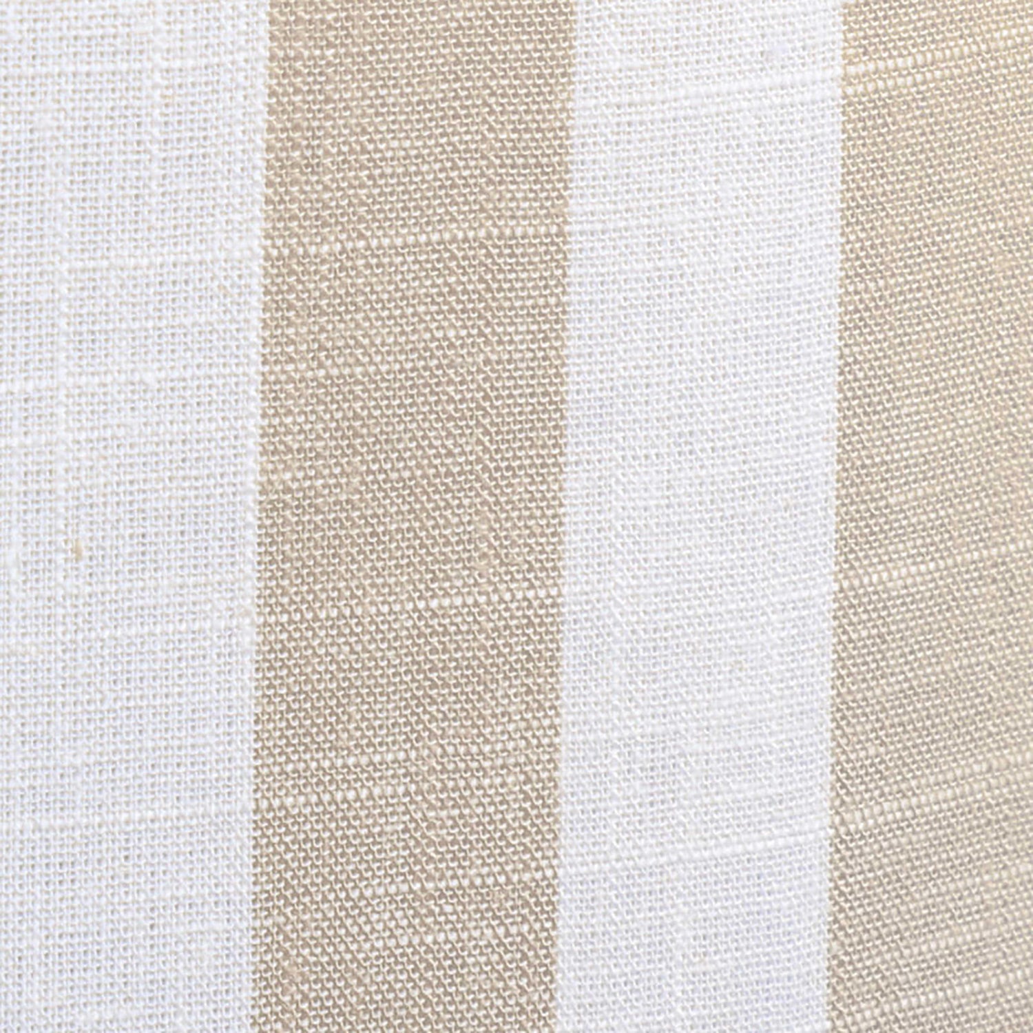Dex Beige Striped Linen Ottoman