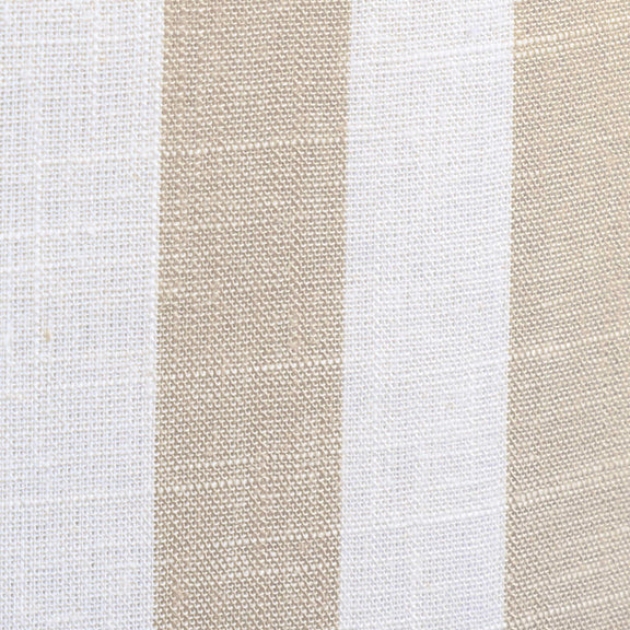 Dex Beige Striped Linen Ottoman