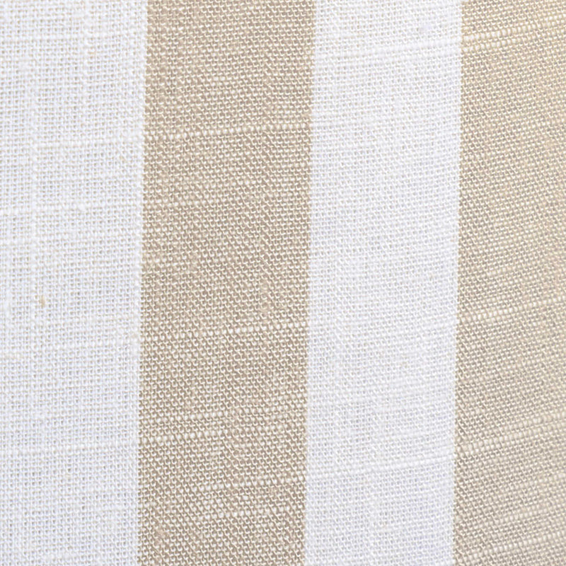 Dex Beige Striped Linen Ottoman
