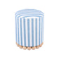 Dex Pastel Blue Striped Linen Ottoman