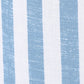 Dex Pastel Blue Striped Linen Ottoman