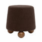 Jaine Chocolate Brown Boucle Stool
