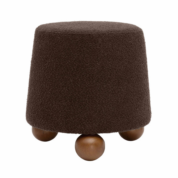 Jaine Chocolate Brown Boucle Stool