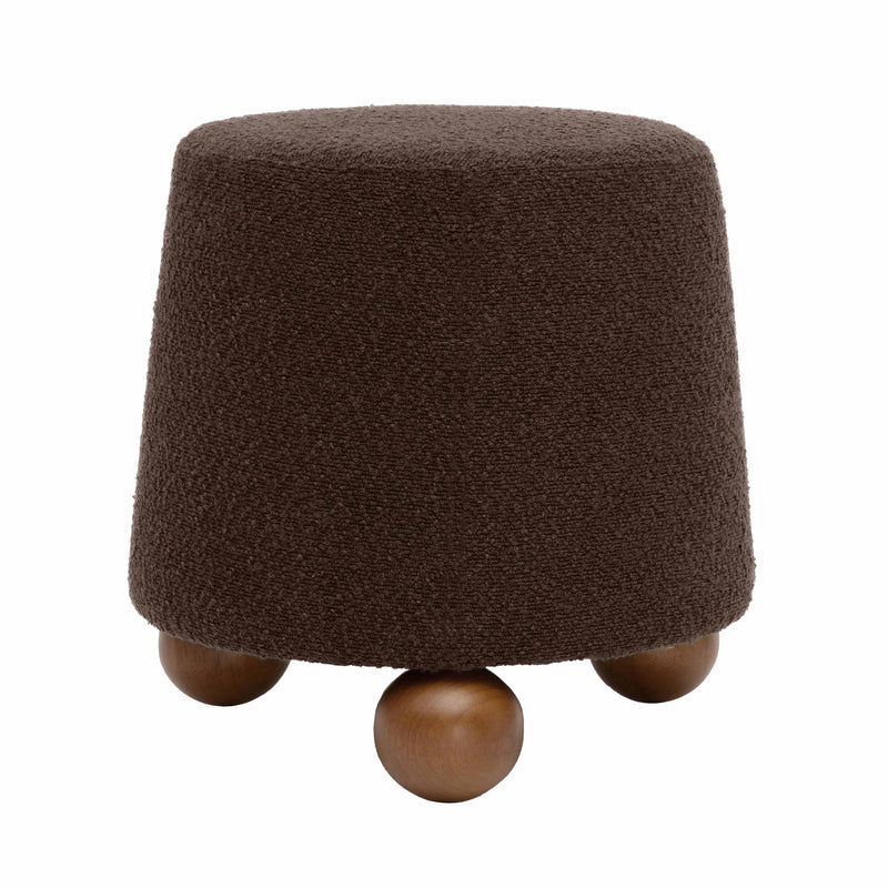 Jaine Chocolate Brown Boucle Stool