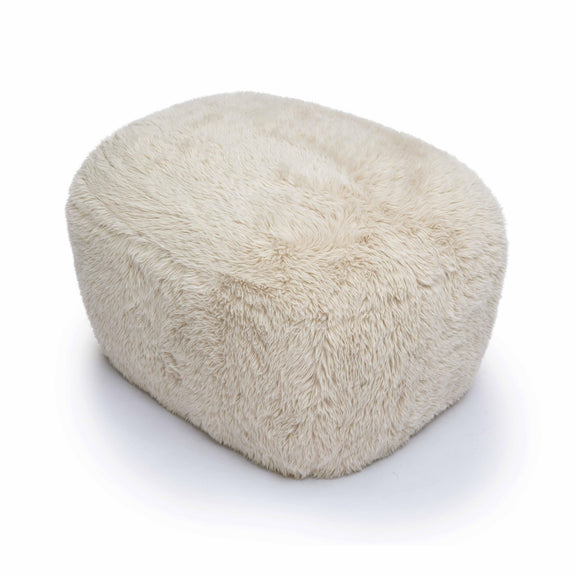 Britt Natural Vegan Shearling Ottoman