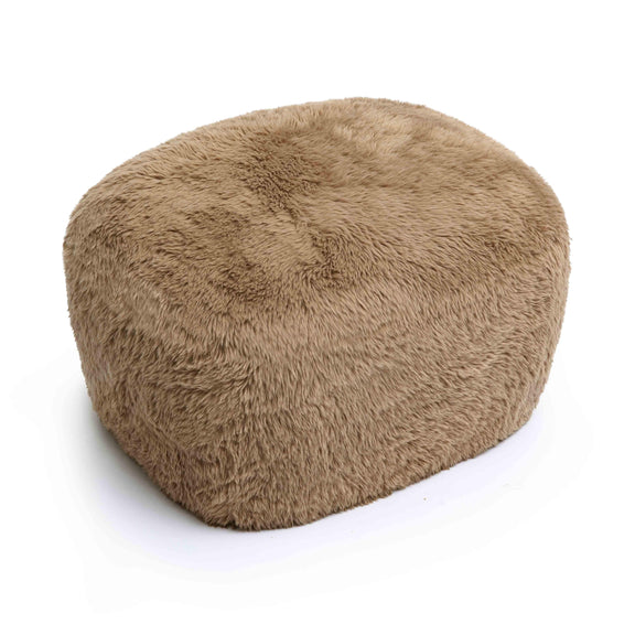 Britt Dark Taupe Vegan Shearling Ottoman