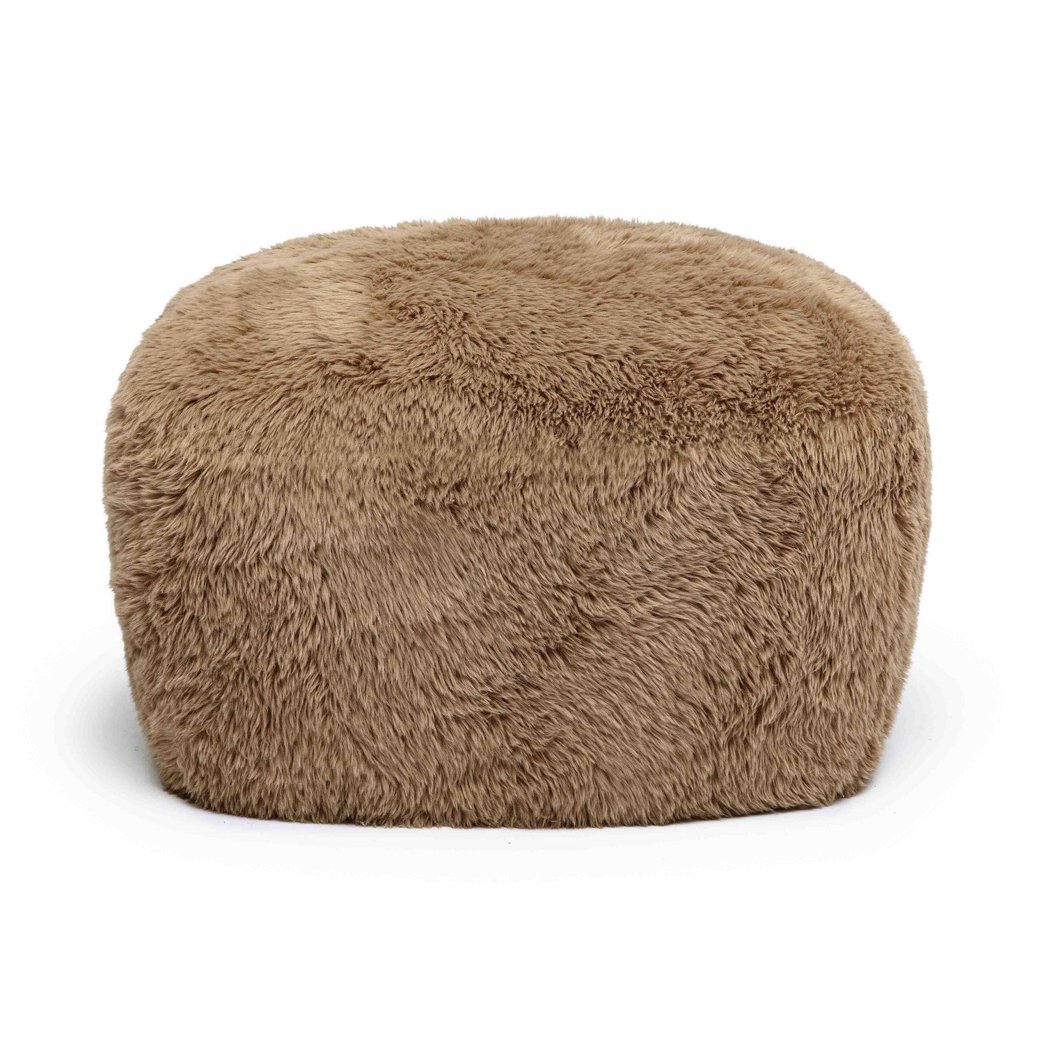 Britt Dark Taupe Vegan Shearling Ottoman