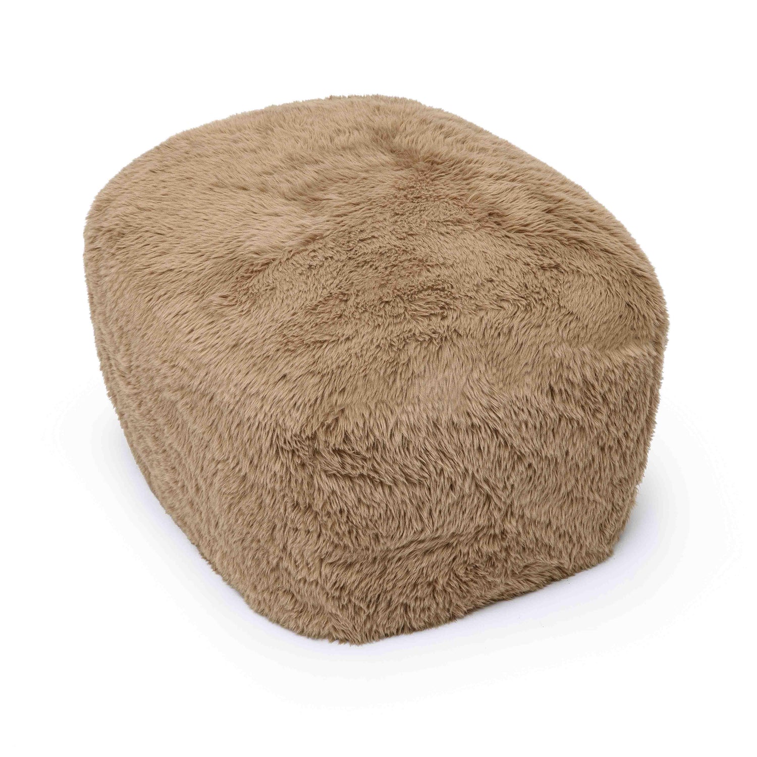 Britt Dark Taupe Vegan Shearling Ottoman