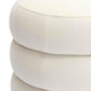 Stefanie Cream Velvet Ottoman