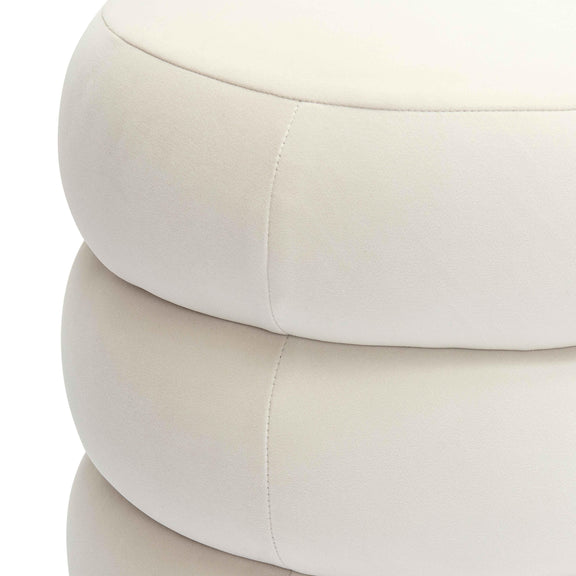 Stefanie Cream Velvet Ottoman