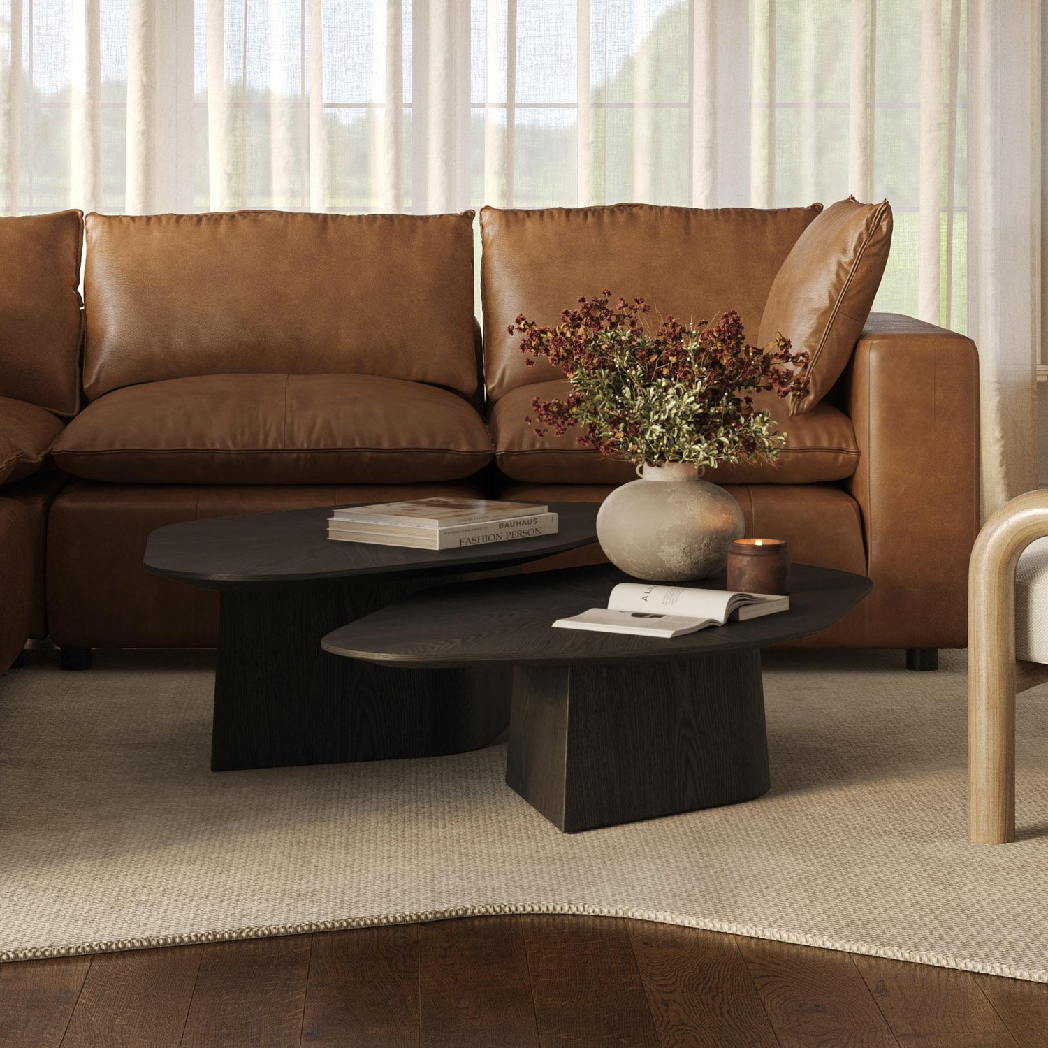 Roche Black Ash Nesting Coffee Table Set
