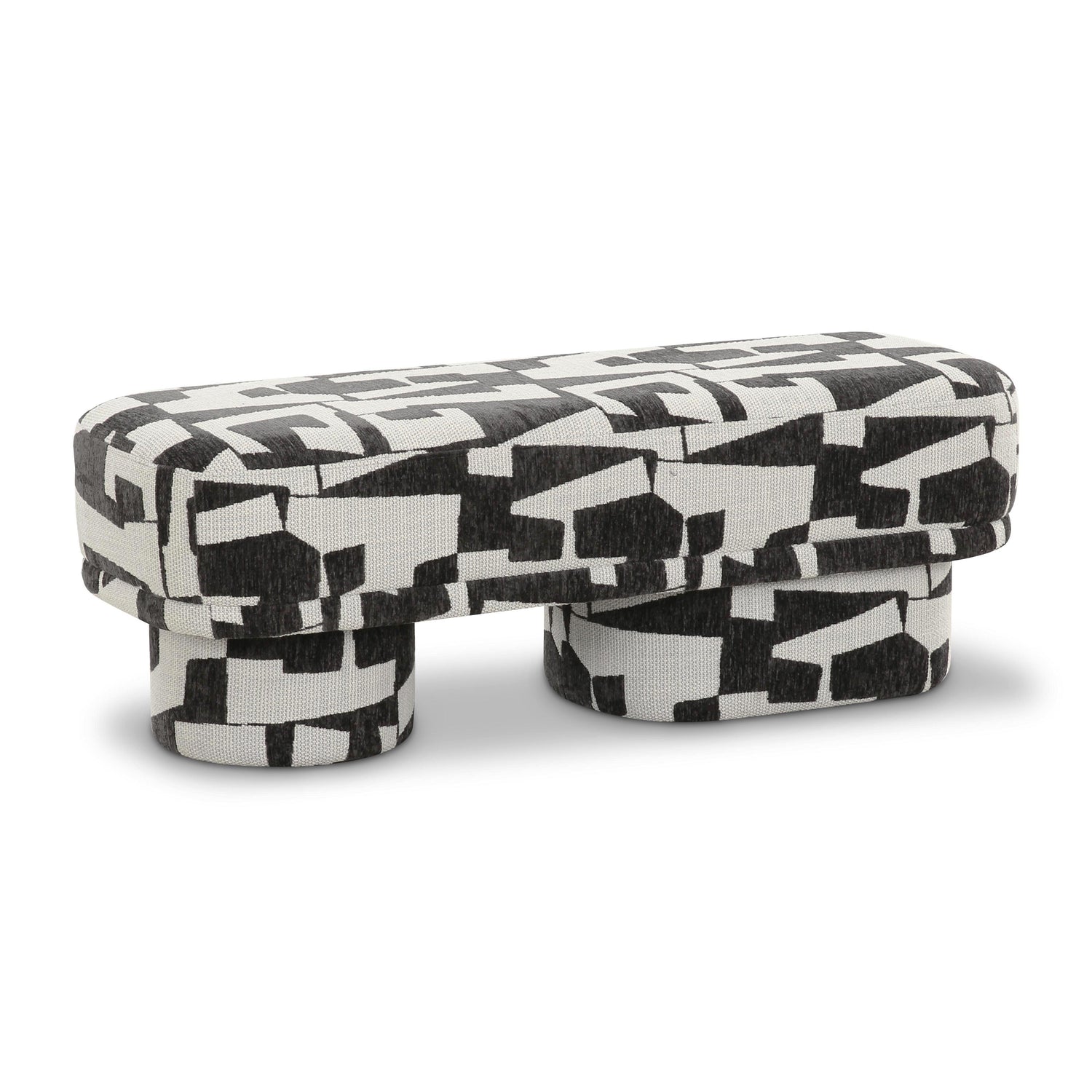 Lena Black and White Jacquard Bench