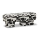 Lena Black and White Jacquard Bench