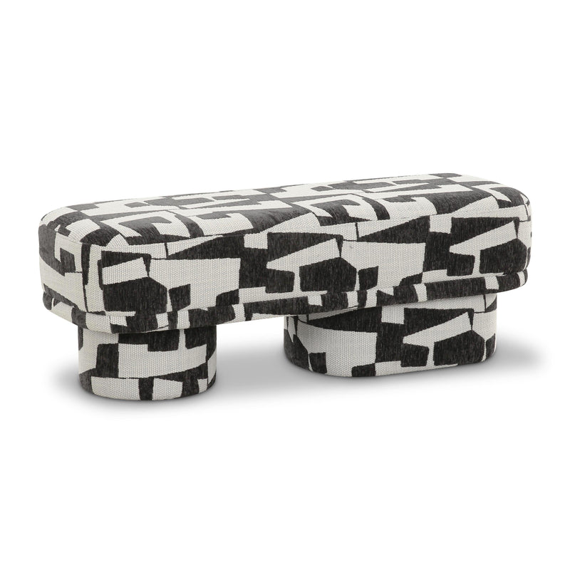 Lena Black and White Jacquard Bench