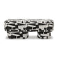 Lena Black and White Jacquard Bench
